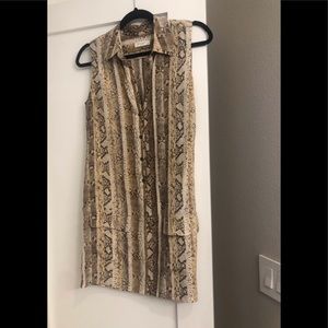 Equipment silk shirt dress, snake pattern.  Xs